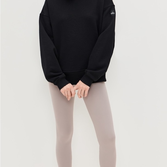 ALO Yoga Hazy Mock Neck Pullover Black Women’s Small NWT NEW $138 - Picture 4 of 10